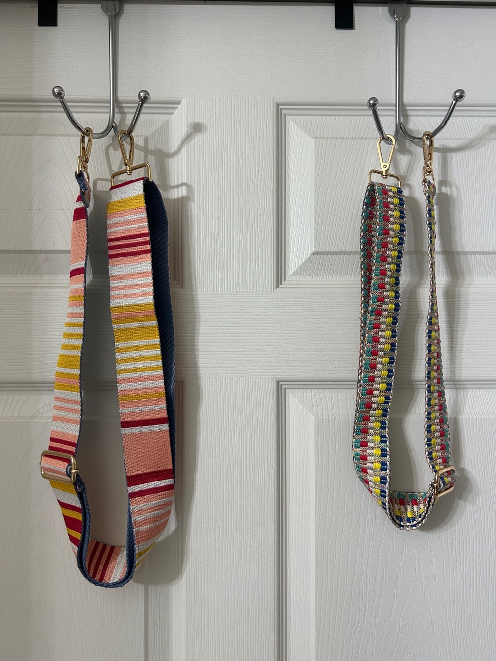 Striped Multicolor Adjustable Bag Strap - Pink, Yellow, Navy